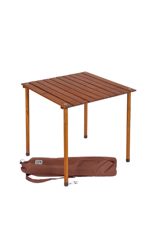 BAG THE JOY AHŞAP KATLANIR MASA SANDALYE SETİ – KAHVERENGİ – TURUNCU -60*60*55