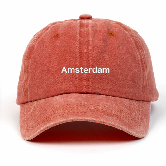 Amsterdam Nakışlı Yıkamalı Şapka