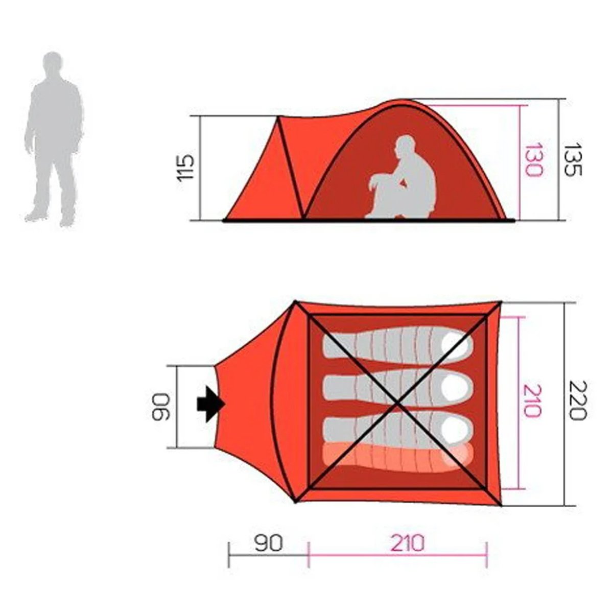 Hannah Hover 4 Kişilik Comfort Çadır