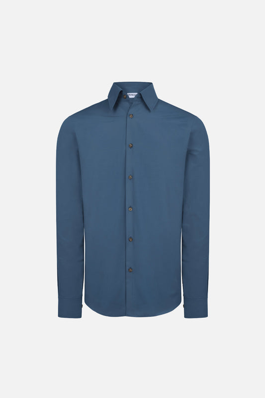 RELAXED FIT COTON ERKEK GOMLEK MAVI