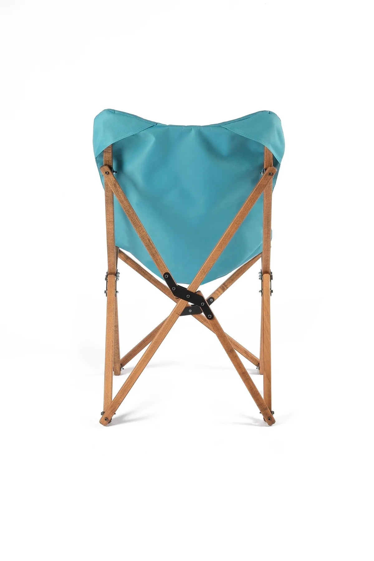 BAG THE JOY AHŞAP KATLANIR MASA SANDALYE SETİ – KAHVERENGİ – TURKUAZ -60*60*55