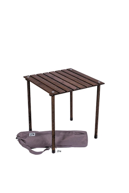 BAG THE JOY AHŞAP KATLANIR RULO KAMP MASASI / ANTRASİT (60*60*55) (60*60*55)