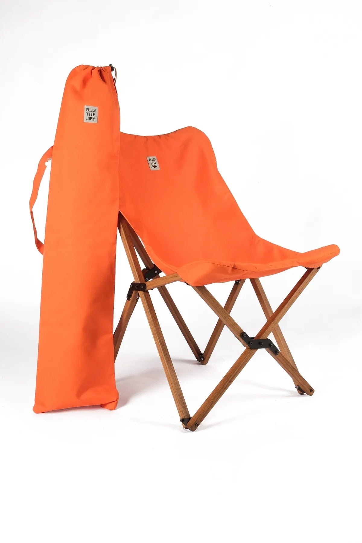 BAG THE JOY AHŞAP KATLANIR MASA SANDALYE SETİ – KAHVERENGİ – TURUNCU – 70*70*55