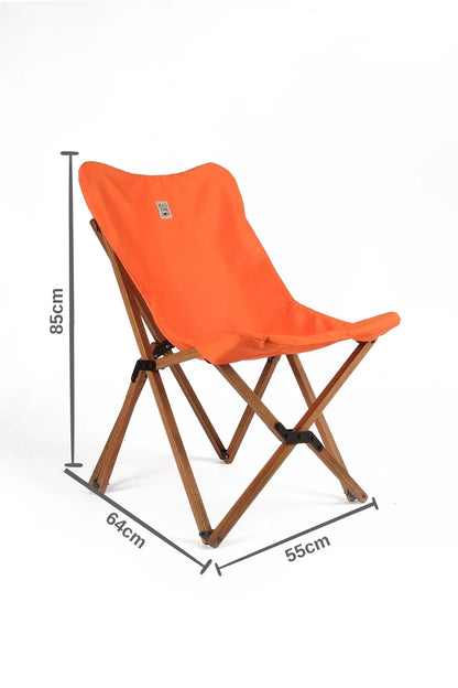 BAG THE JOY AHŞAP KATLANIR MASA SANDALYE SETİ – KAHVERENGİ – TURUNCU -60*60*55