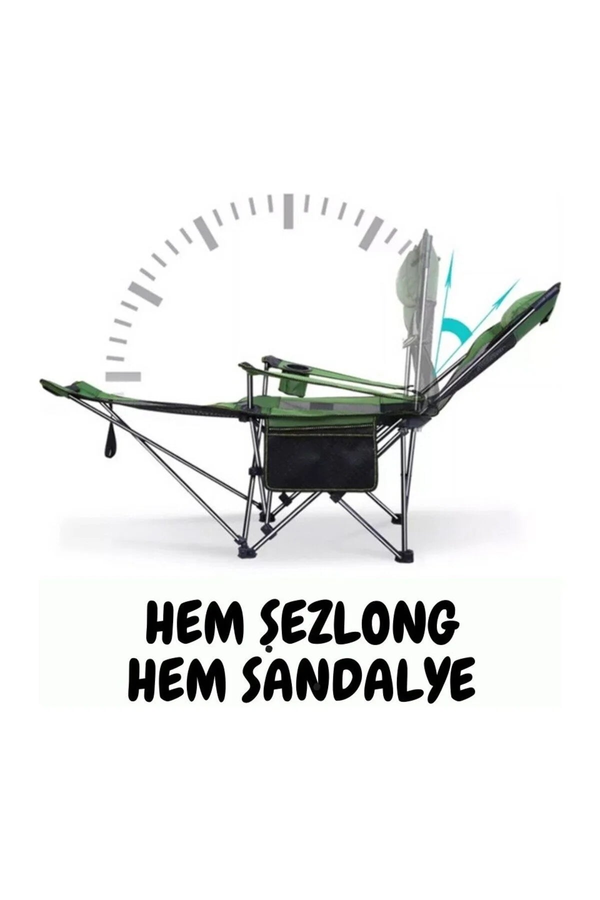 KATLANIR KAMP SANDALYESİ ŞEZLONG YEŞİL