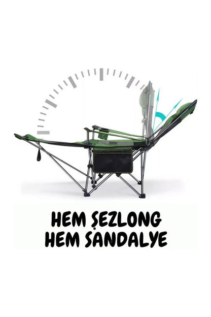KATLANIR KAMP SANDALYESİ ŞEZLONG YEŞİL