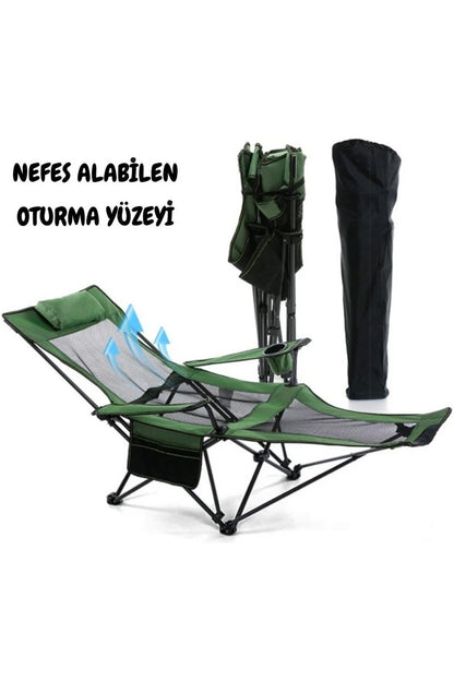 KATLANIR KAMP SANDALYESİ ŞEZLONG YEŞİL