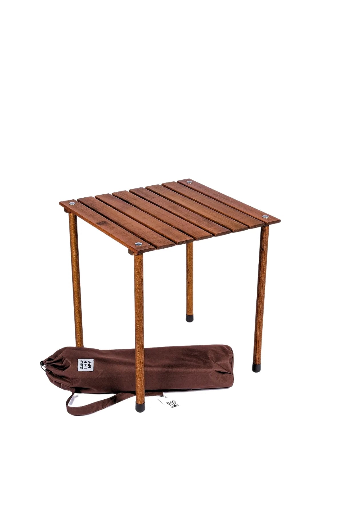 BAG THE JOY AHŞAP KATLANIR MASA SANDALYE SETİ – KAHVERENGİ – HARDAL -50*50*50