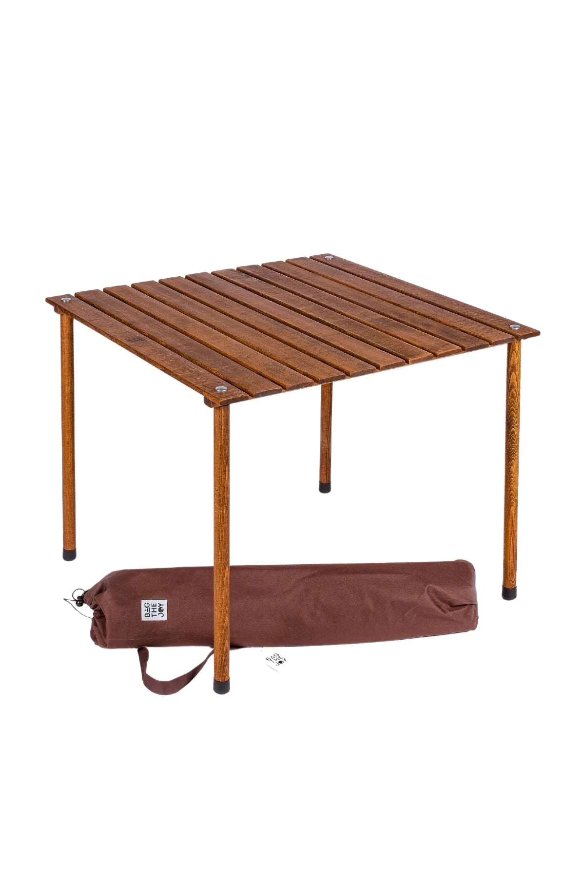 BAG THE JOY AHŞAP KATLANIR MASA SANDALYE SETİ – KAHVERENGİ – SU YEŞİLİ – 70*70*55cm