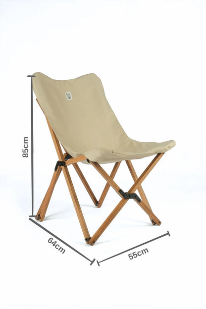 BAG THE JOY AHŞAP KATLANIR MASA SANDALYE SETİ – KAHVERENGİ – BEJ – 70*70*55cm