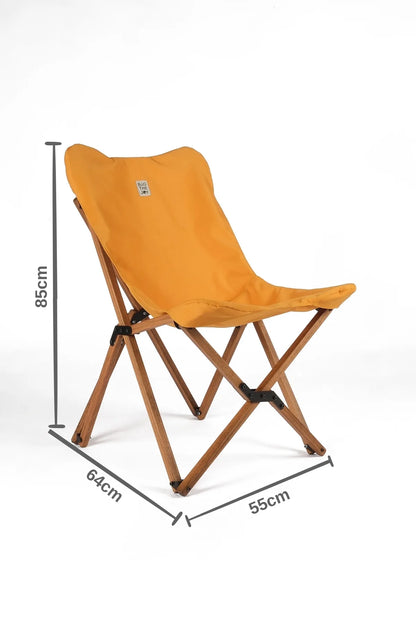 BAG THE JOY AHŞAP KATLANIR MASA SANDALYE SETİ – KAHVERENGİ – HARDAL -50*50*50