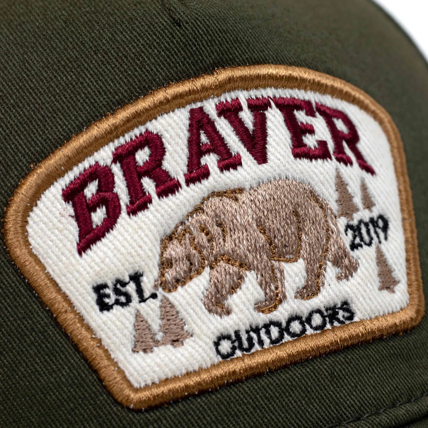 Braver Outdoors Nakışlı Gabardin Şapka - Haki