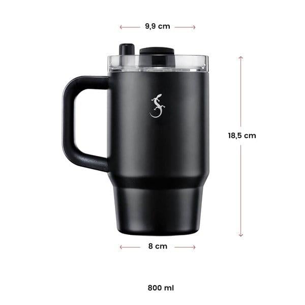 Lurch - “Big Cup” 0.8 L Lila, Paslanmaz Çelik Termos - Uzatılabilir Pipetli, Çift Cidarlı, Sızdırmaz - 270975