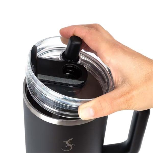 Lurch - “Big Cup” 0.8 L Lila, Paslanmaz Çelik Termos - Uzatılabilir Pipetli, Çift Cidarlı, Sızdırmaz - 270975