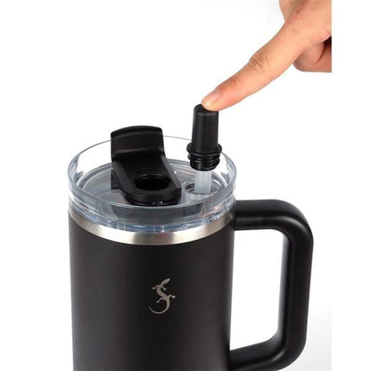 Lurch - “Big Cup” 1.2 L Granit Gri, Paslanmaz Çelik Termos - Uzatılabilir Pipetli, Çift Cidarlı, Sızdırmaz - 240878