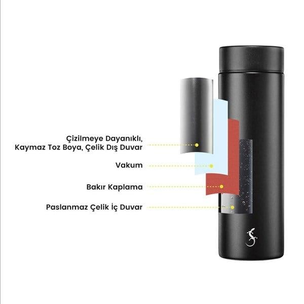 Lurch - Mini Termos 300 ml Granit Gri, Paslanmaz Çelik - Çift Cidarlı, Sızdırmaz - 270972