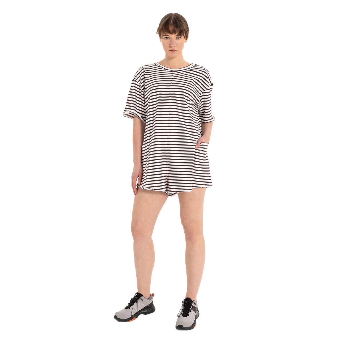 Inguz Stripe %100 Pamuk Şort Tulum