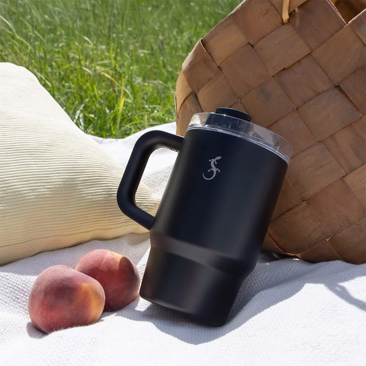 Lurch - “Big Cup” 0.8 L Mat Siyah, Paslanmaz Çelik Termos - Uzatılabilir Pipetli, Çift Cidarlı, Sızdırmaz - 270977