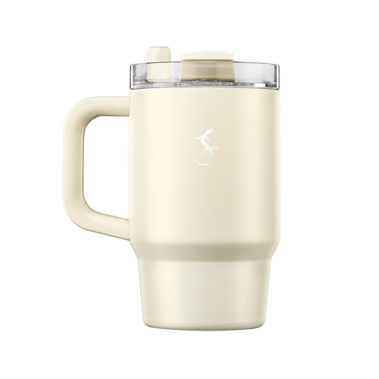 Lurch - “Big Cup” 0.8 L Fildişi, Paslanmaz Çelik Termos - Uzatılabilir Pipetli, Çift Cidarlı, Sızdırmaz - 270976