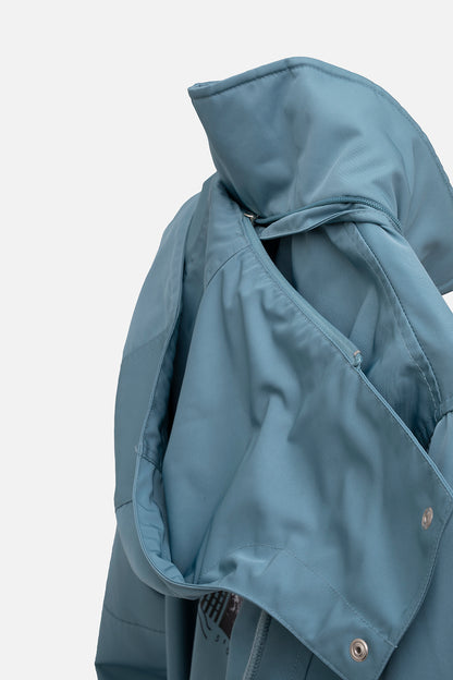 OVERSIZED SIRT DESEN BASKILI CEPLI PARDESU MAVI