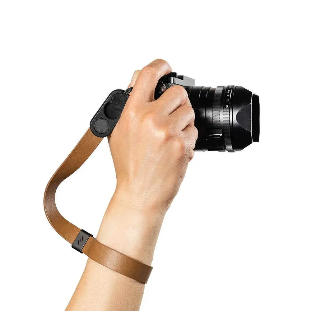 Cuff Leather Deri Fonksiyonel Kamera Bilek Askısı - Tan