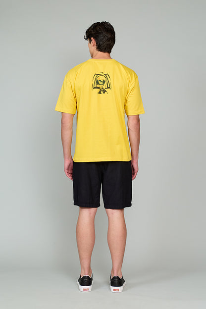 Kamp Baskılı T-Shirt Hardal