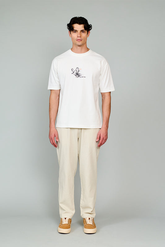 Kartal Baskılı T-Shirt Beyaz